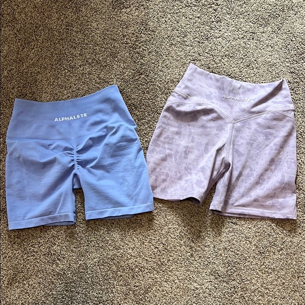 Alphalete Women's Blue and Purple Shorts